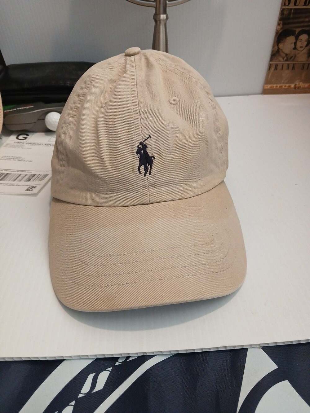 Polo Ralph Lauren Baseball Hat Tan Chino Cotton Strapback